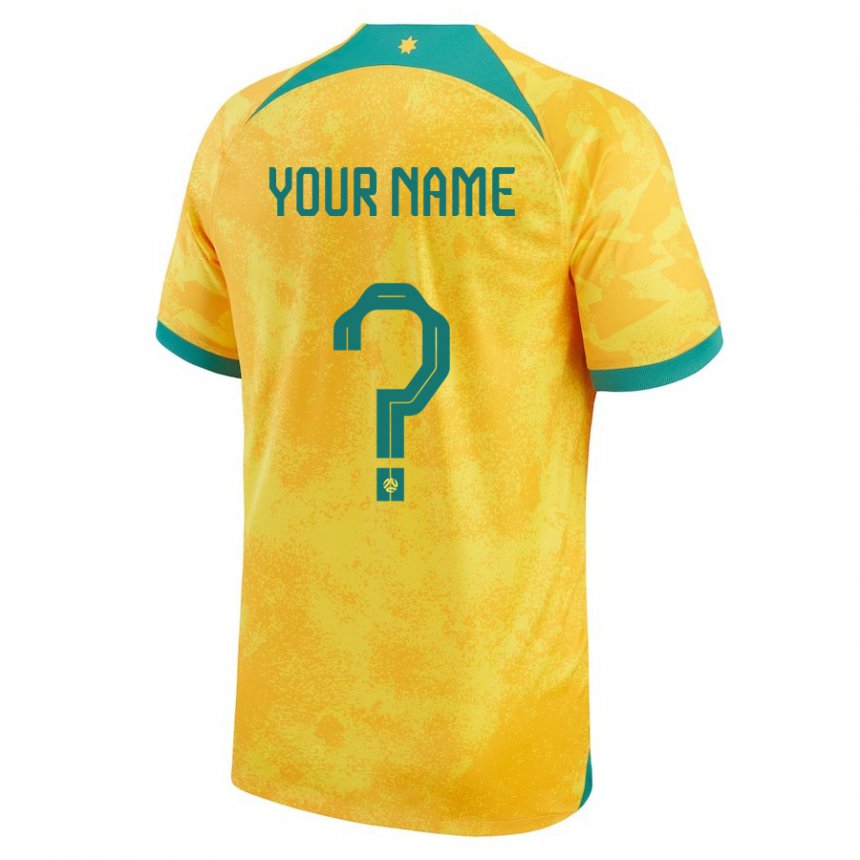 Criança Camisola Australiana Seu Nome #0 Dourado Principal 22-24 Camisa