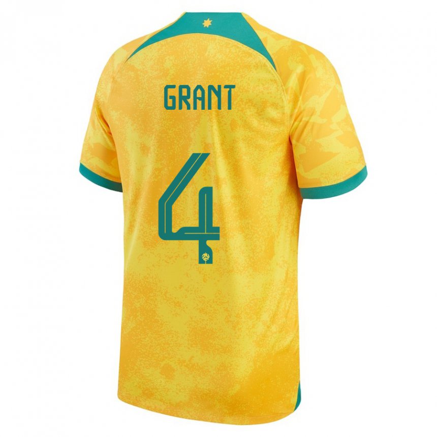 Criança Camisola Australiana Rhyan Grant #4 Dourado Principal 22-24 Camisa