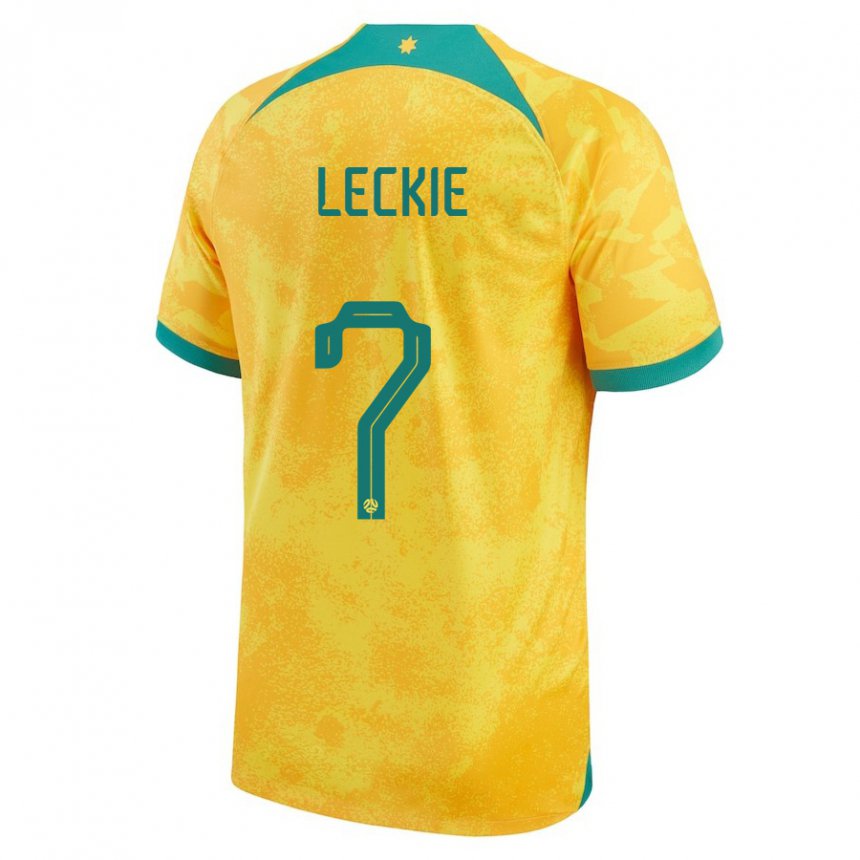 Criança Camisola Australiana Mathew Leckie #7 Dourado Principal 22-24 Camisa