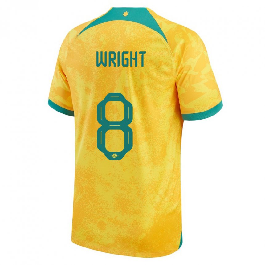 Criança Camisola Australiana Bailey Wright #8 Dourado Principal 22-24 Camisa