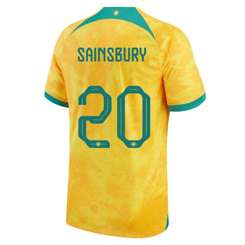 Criança Camisola Australiana Trent Sainsbury #20 Dourado Principal 22-24 Camisa