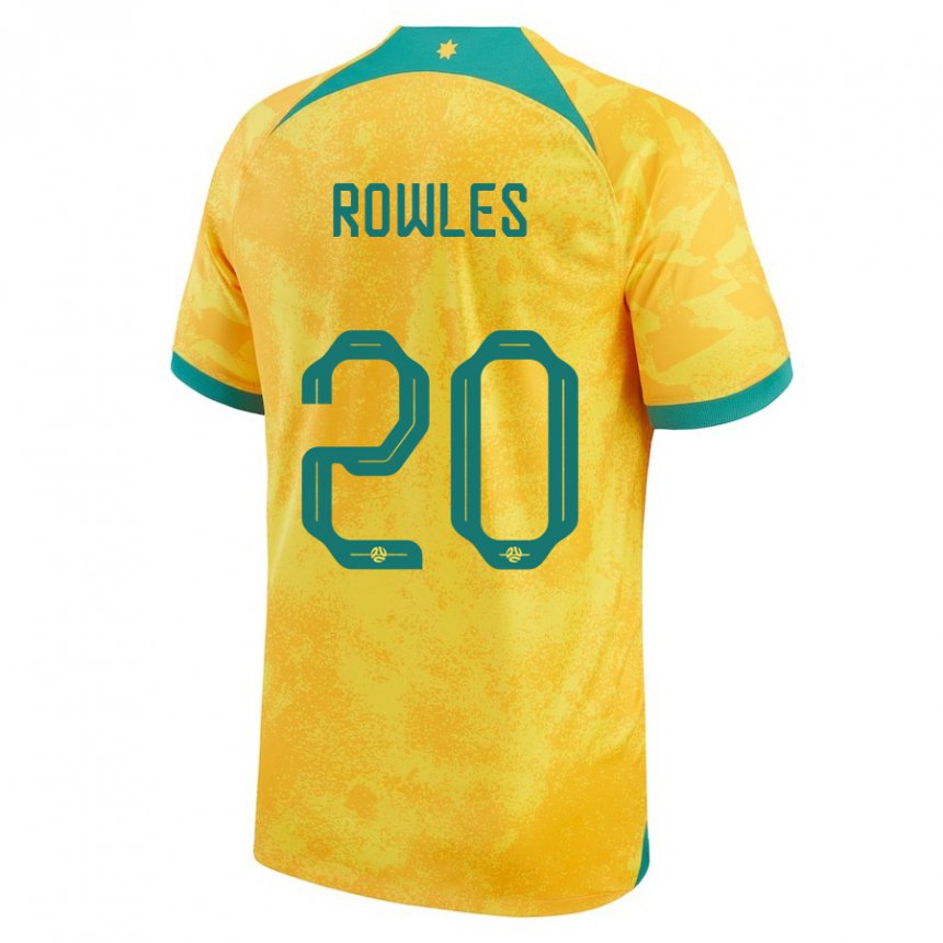 Criança Camisola Australiana Kye Rowles #20 Dourado Principal 22-24 Camisa