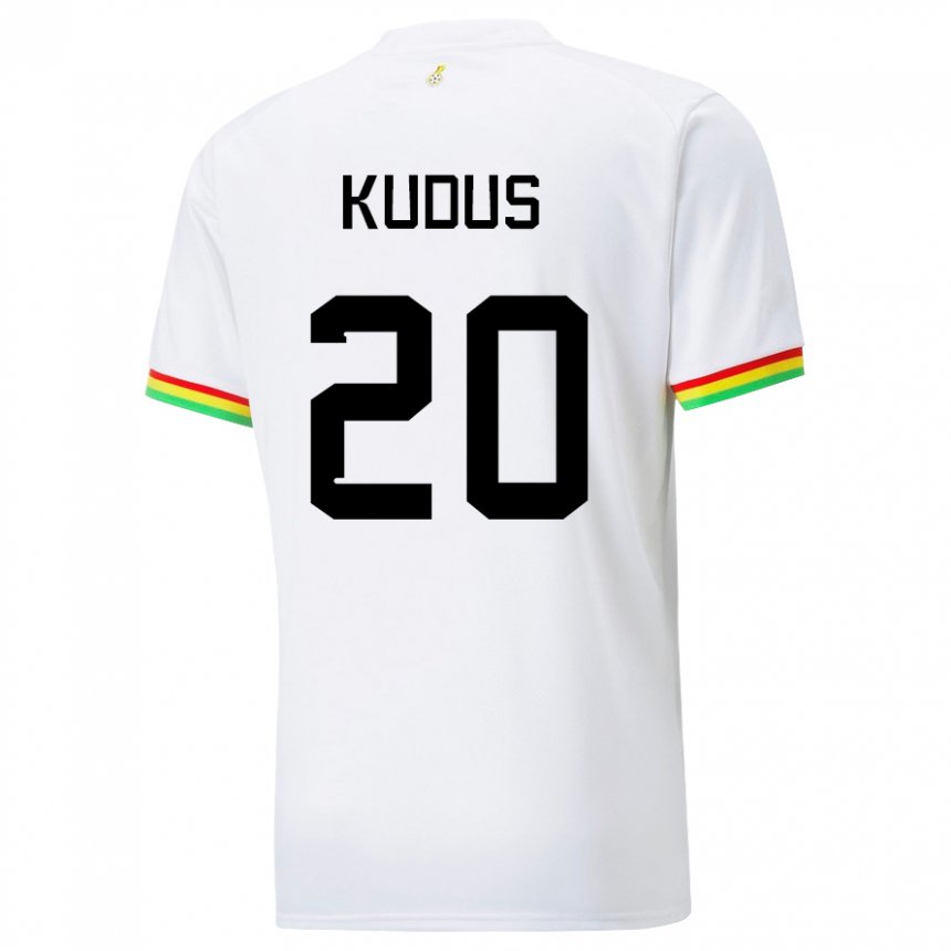 Criança Camisola Ganesa Mohammed Kudus #20 Branco Principal 22-24 Camisa