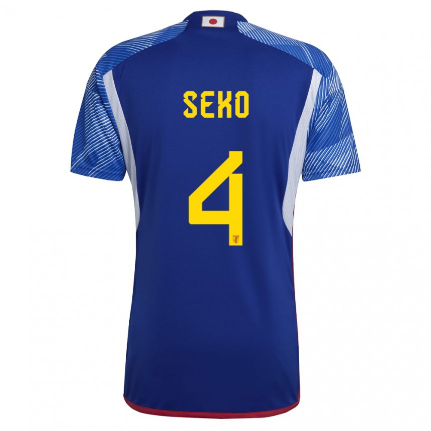 Criança Camisola Japonesa Ayumu Seko #4 Azul Real Principal 22-24 Camisa