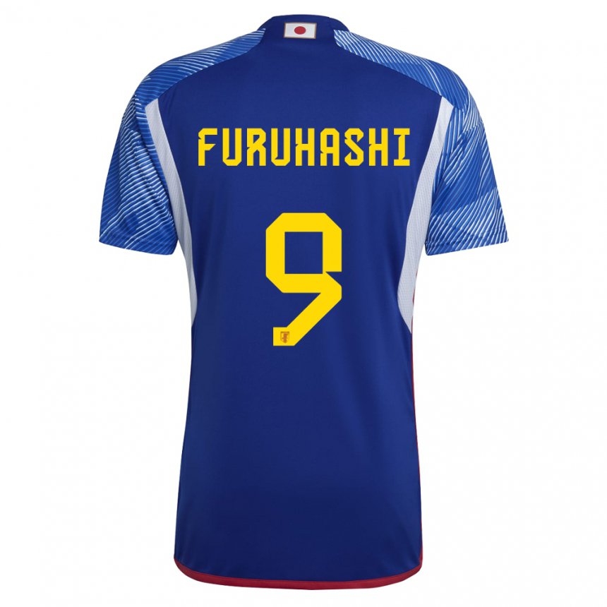 Criança Camisola Japonesa Kyogo Furuhashi #9 Azul Real Principal 22-24 Camisa