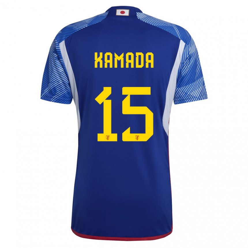 Criança Camisola Japonesa Daichi Kamada #15 Azul Real Principal 22-24 Camisa