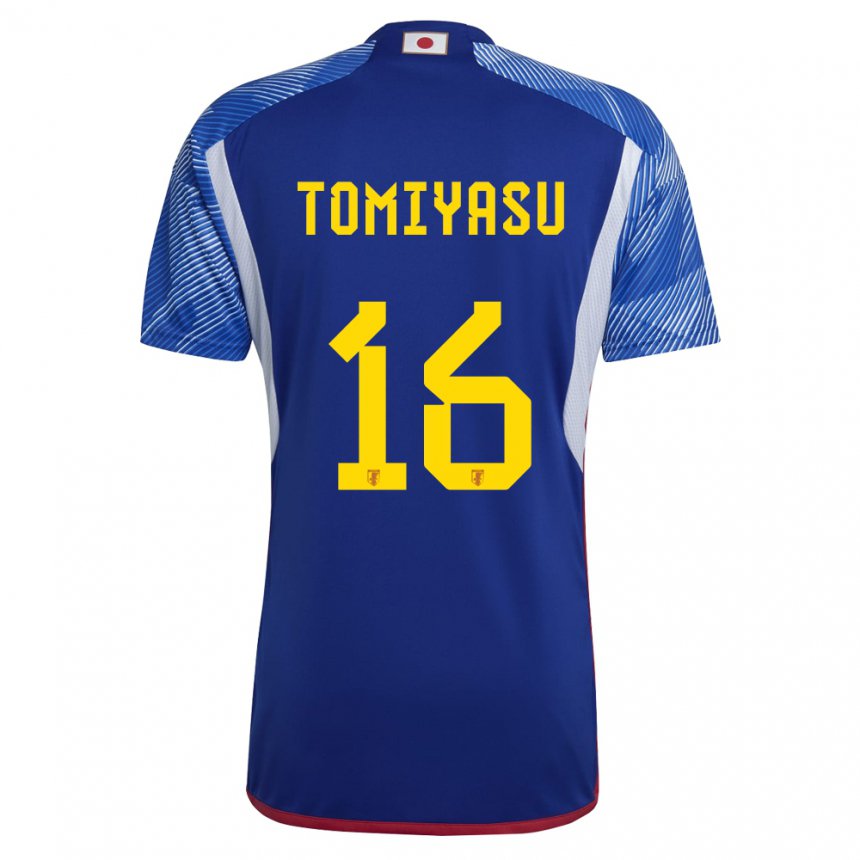 Criança Camisola Japonesa Takehiro Tomiyasu #16 Azul Real Principal 22-24 Camisa