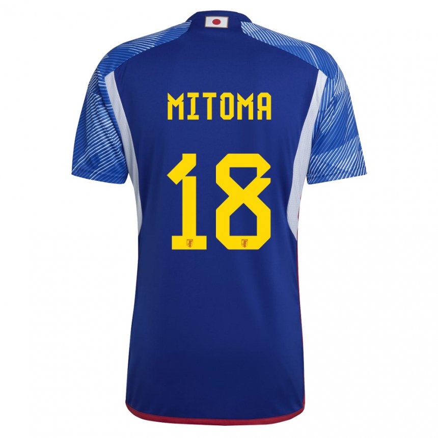 Criança Camisola Japonesa Kaoru Mitoma #18 Azul Real Principal 22-24 Camisa