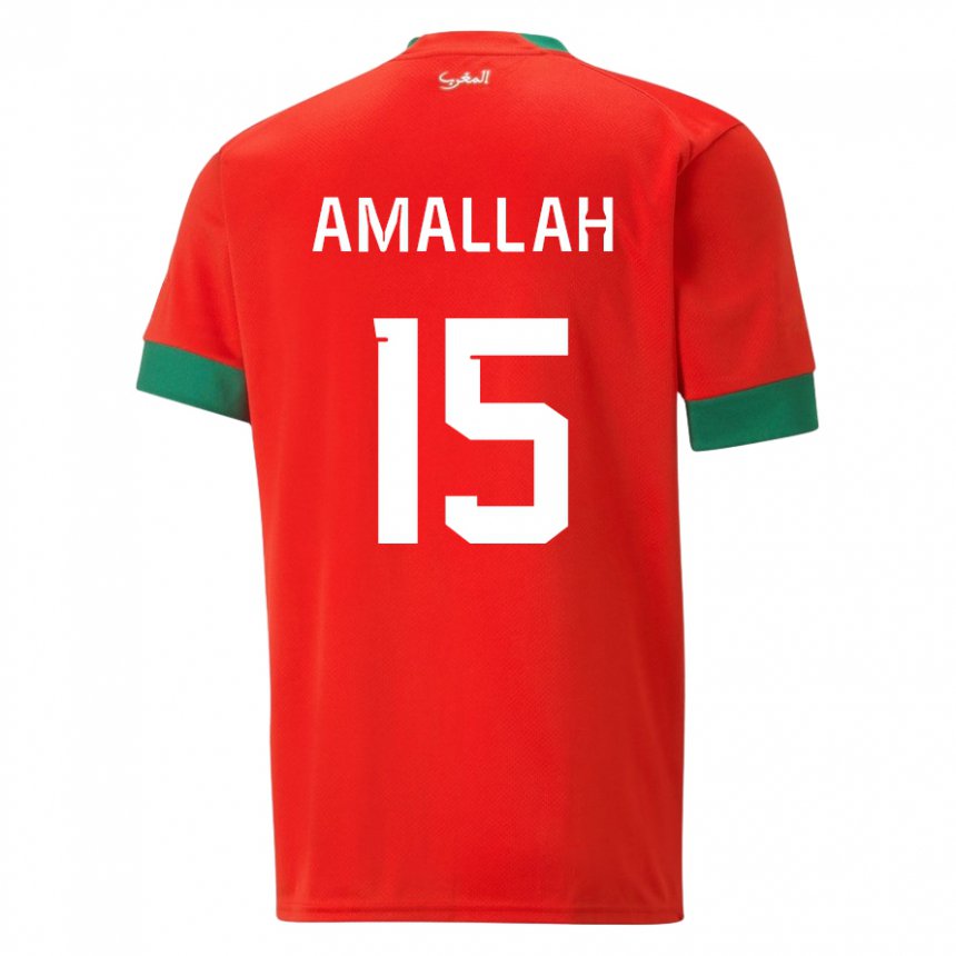 Criança Camisola Marroquina Selim Amallah #15 Vermelho Principal 22-24 Camisa