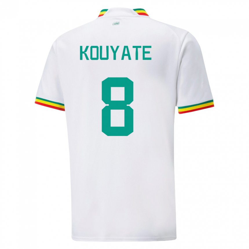 Criança Camisola Senegalesa Cheikhou Kouyate #8 Branco Principal 22-24 Camisa