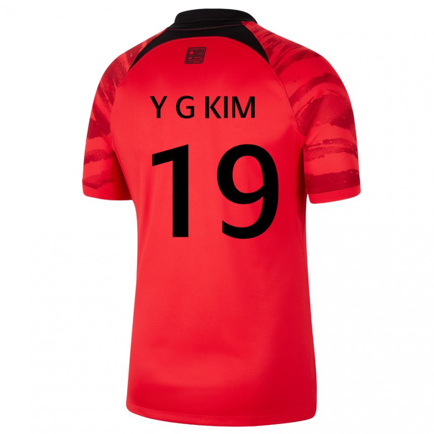 Criança Camisola Sul‑coreana Young-gwon Kim #19 Vermelho Preto Principal 22-24 Camisa