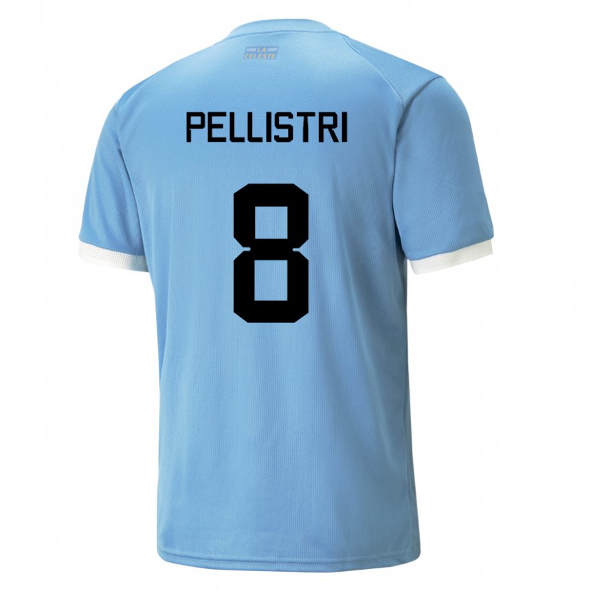 Criança Camisola Uruguaia Facundo Pellistri #8 Azul Principal 22-24 Camisa