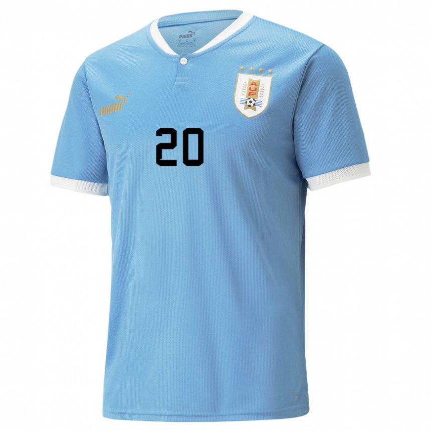 Criança Camisola Uruguaia Diego Rossi #20 Azul Principal 22-24 Camisa