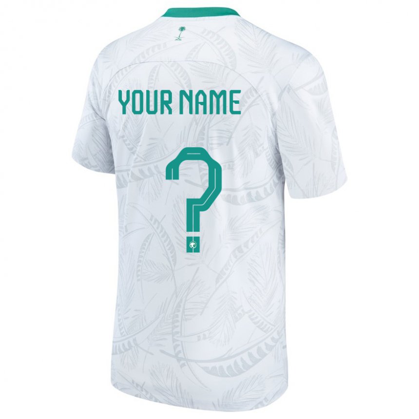 Criança Camisola Saudita Seu Nome #0 Branco Principal 22-24 Camisa