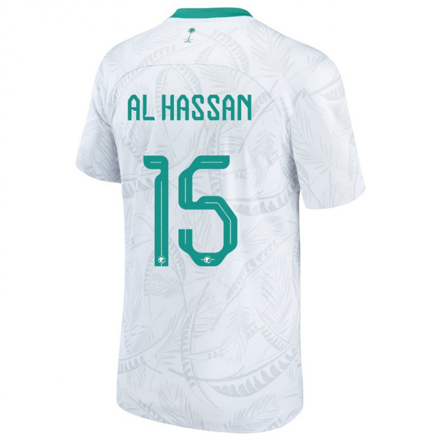 Criança Camisola Saudita Ali Al Hassan #15 Branco Principal 22-24 Camisa
