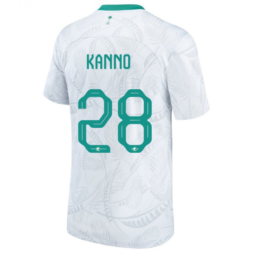 Criança Camisola Saudita Mohamed Kanno #28 Branco Principal 22-24 Camisa