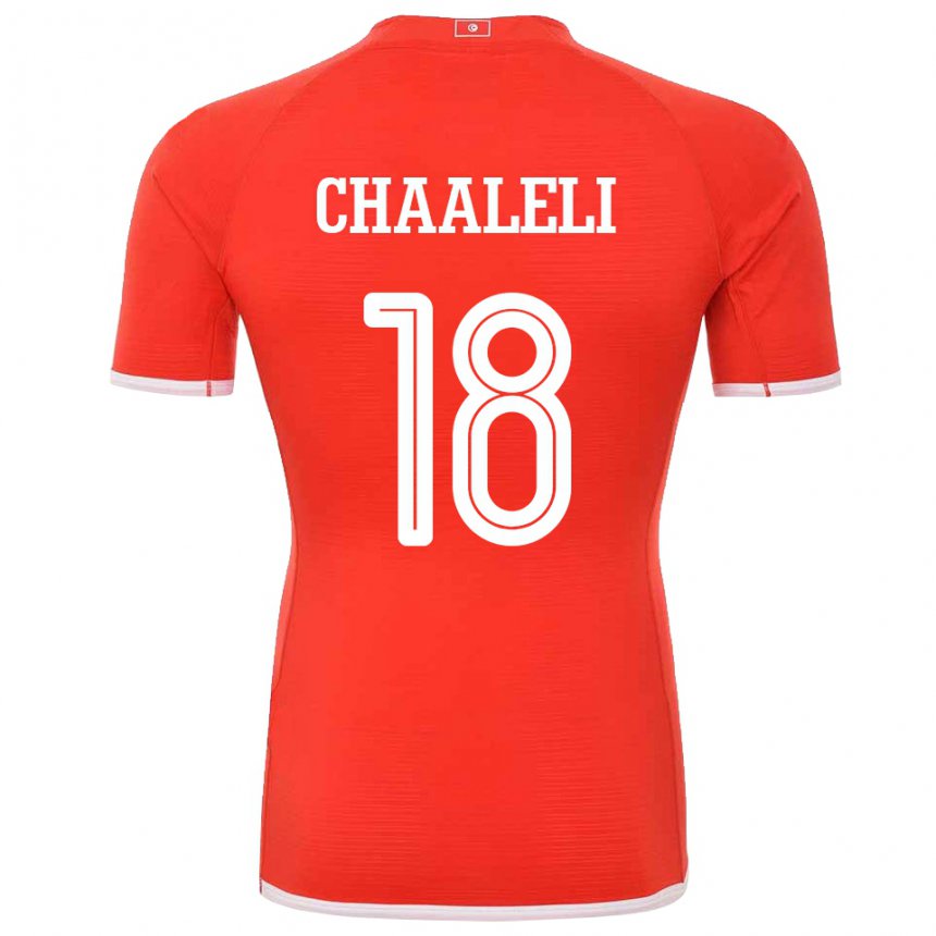 Criança Camisola Tunisiana Ghaliene Chaaleli #18 Vermelho Principal 22-24 Camisa