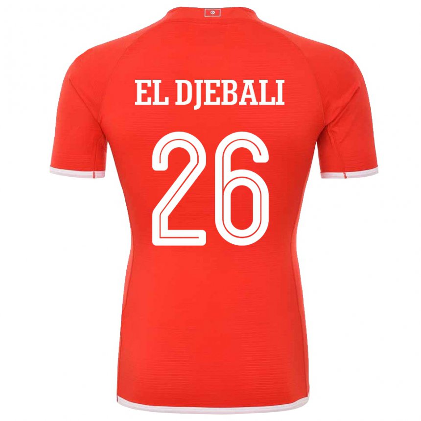 Criança Camisola Tunisiana Chaim El Djebali #26 Vermelho Principal 22-24 Camisa