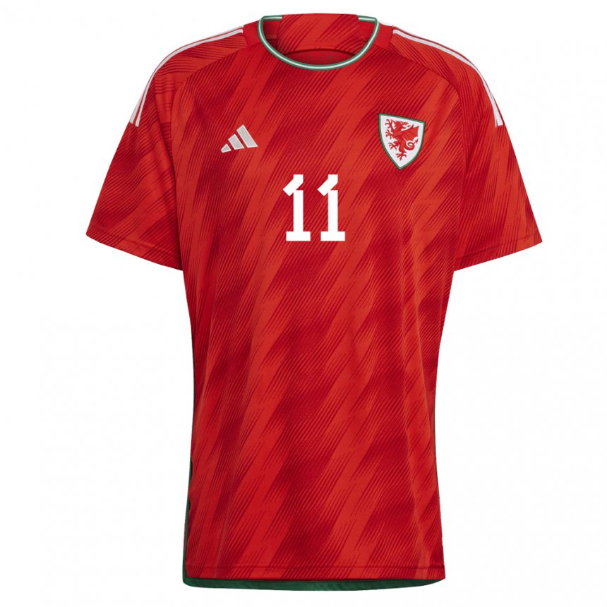 Criança Camisola Galesa Gareth Bale #11 Vermelho Principal 22-24 Camisa