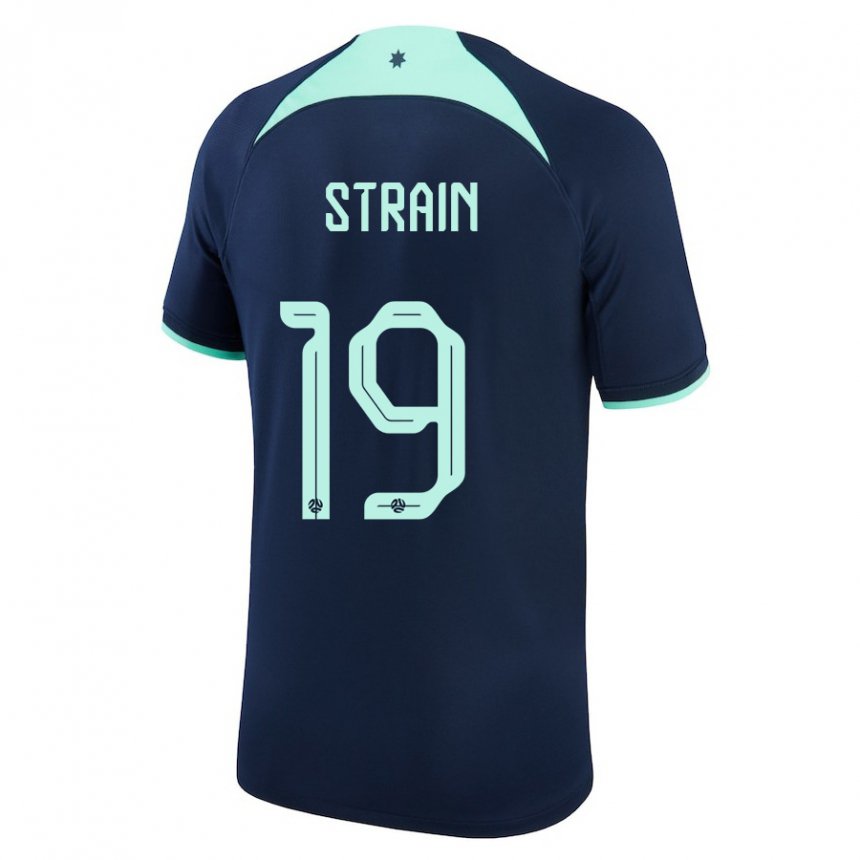Criança Camisola Australiana Ryan Strain #19 Azul Escuro Alternativa 22-24 Camisa
