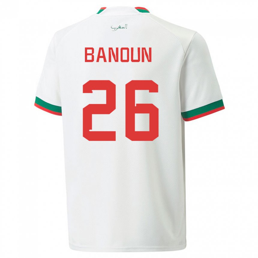 Criança Camisola Marroquina Badr Banoun #26 Branco Alternativa 22-24 Camisa