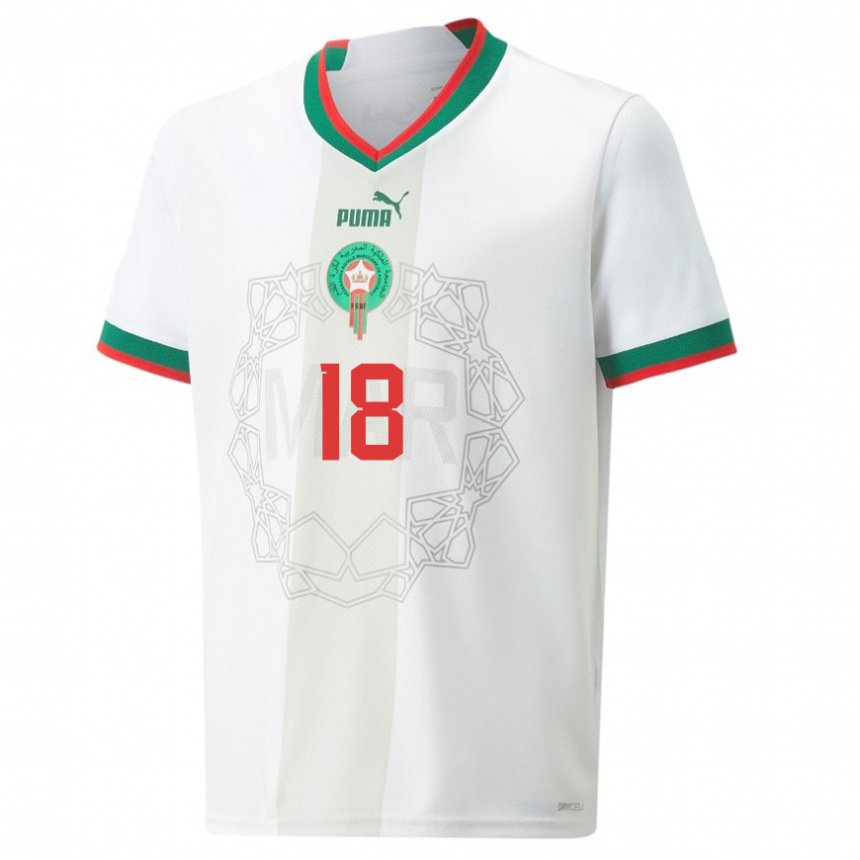 Criança Camisola Marroquina Amine Harit #18 Branco Alternativa 22-24 Camisa