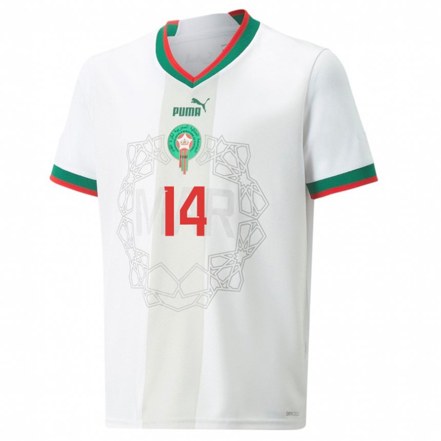 Criança Camisola Marroquina Ayoub El Kaabi #14 Branco Alternativa 22-24 Camisa