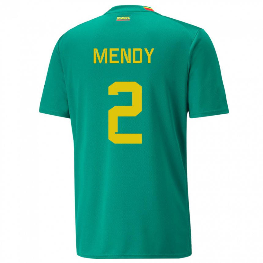 Criança Camisola Senegalesa Formose Mendy #2 Verde Alternativa 22-24 Camisa