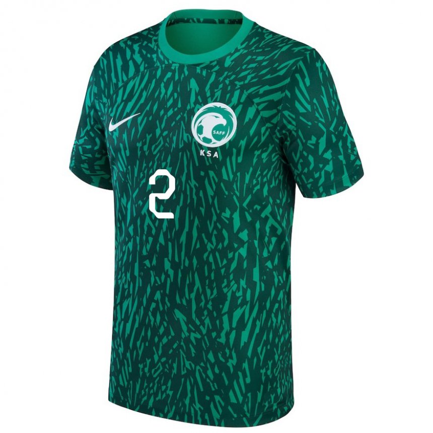 Criança Camisola Saudita Sultan Al Ganesam #2 Verde Escuro Alternativa 22-24 Camisa