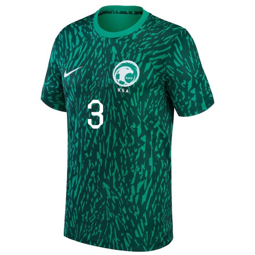 Criança Camisola Saudita Abdullah Madu #3 Verde Escuro Alternativa 22-24 Camisa