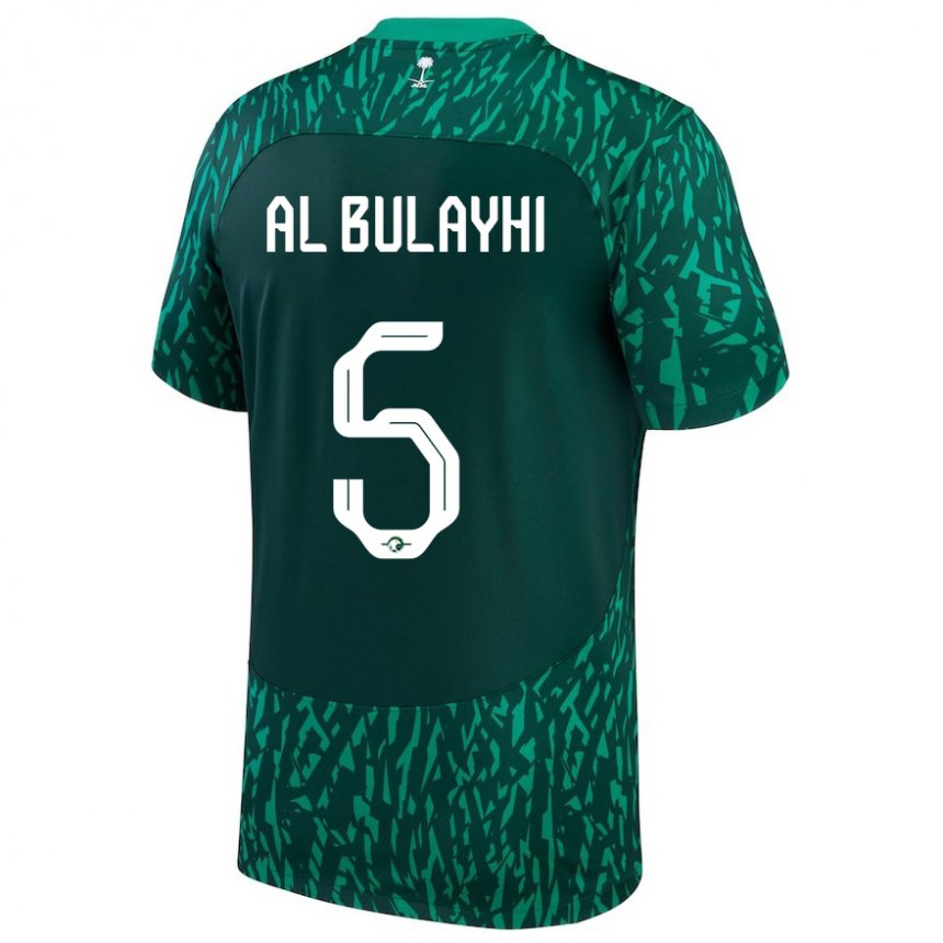 Criança Camisola Saudita Ali Al Bulayhi #5 Verde Escuro Alternativa 22-24 Camisa