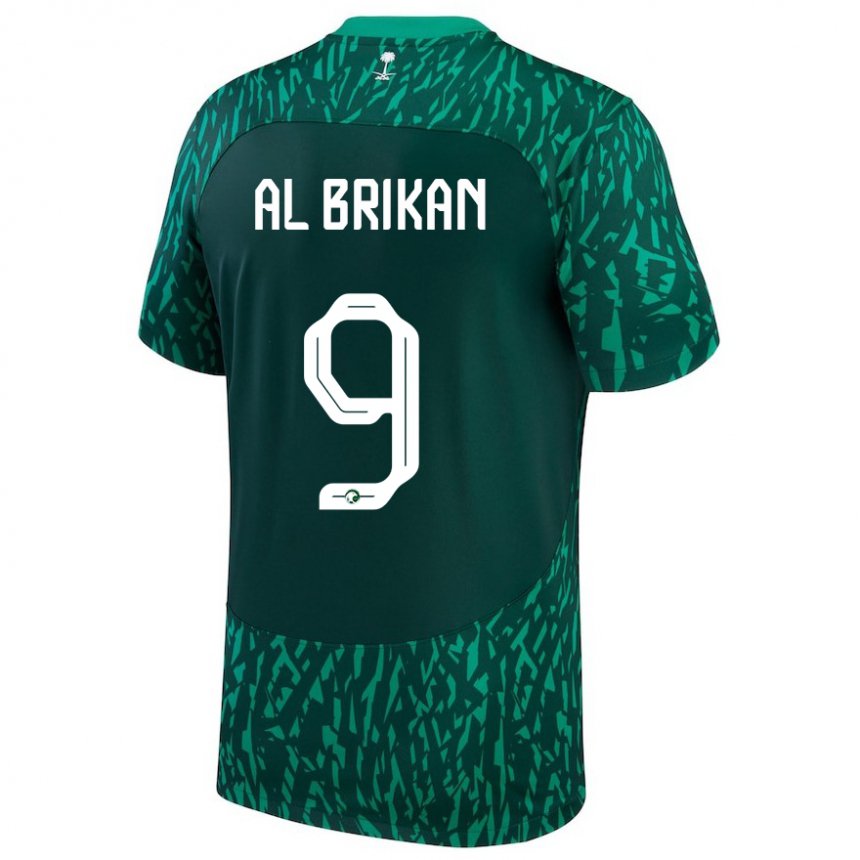 Criança Camisola Saudita Feras Al Brikan #9 Verde Escuro Alternativa 22-24 Camisa