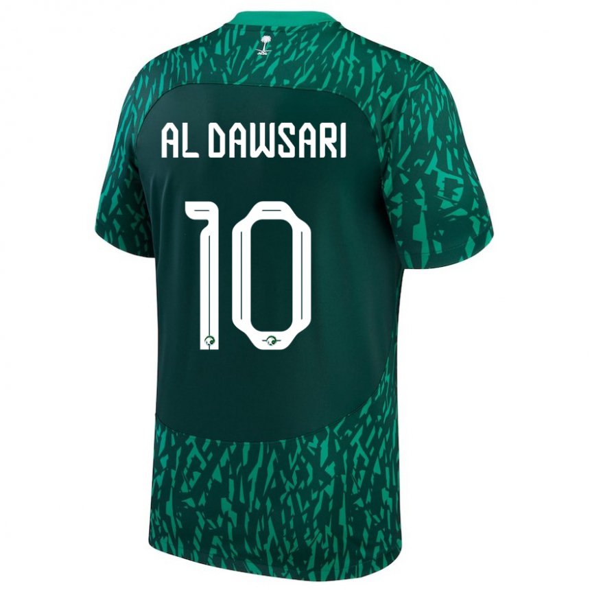 Criança Camisola Saudita Salem Al Dawsari #10 Verde Escuro Alternativa 22-24 Camisa