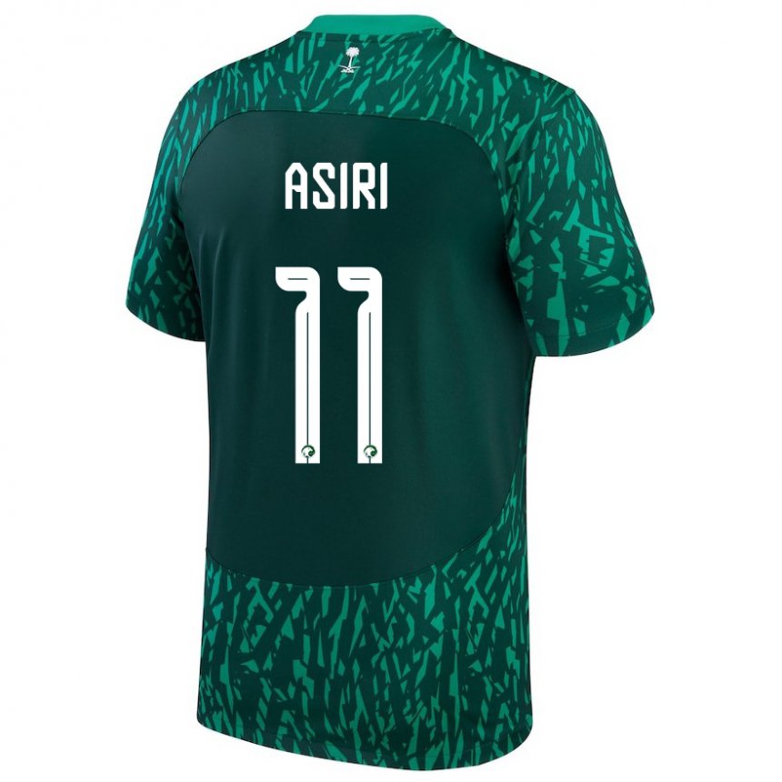 Criança Camisola Saudita Haitham Asiri #11 Verde Escuro Alternativa 22-24 Camisa