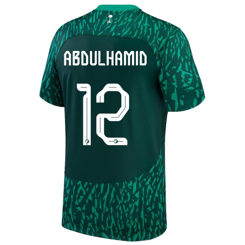 Criança Camisola Saudita Saud Abdulhamid #12 Verde Escuro Alternativa 22-24 Camisa