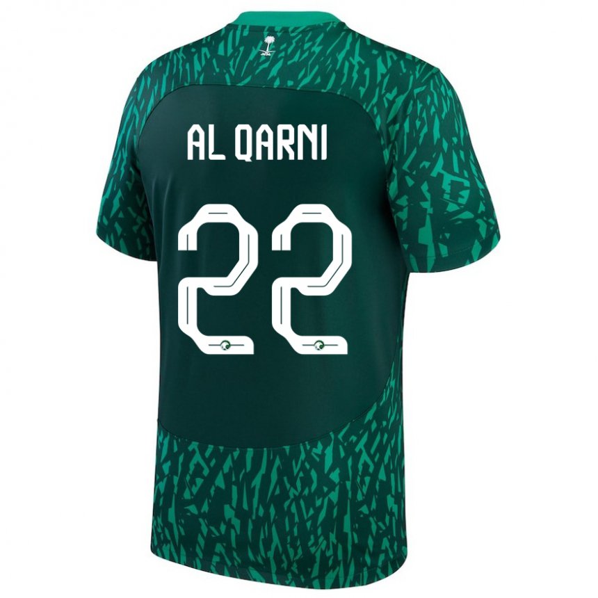 Criança Camisola Saudita Fawaz Al Qarni #22 Verde Escuro Alternativa 22-24 Camisa