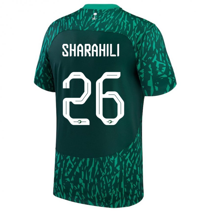 Criança Camisola Saudita Riyadh Sharahili #26 Verde Escuro Alternativa 22-24 Camisa