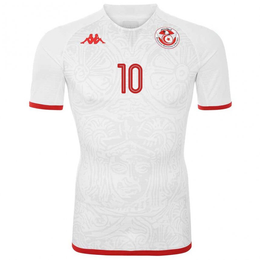 Criança Camisola Tunisiana Wahbi Khazri #10 Branco Alternativa 22-24 Camisa