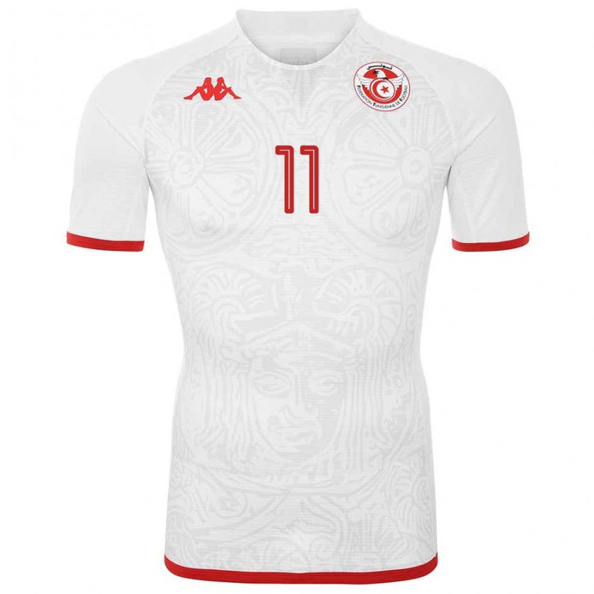 Criança Camisola Tunisiana Taha Yassine Khenissi #11 Branco Alternativa 22-24 Camisa