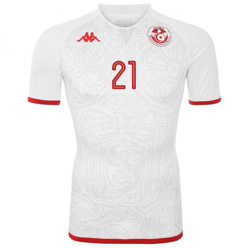 Criança Camisola Tunisiana Hamza Mathlouthi #21 Branco Alternativa 22-24 Camisa