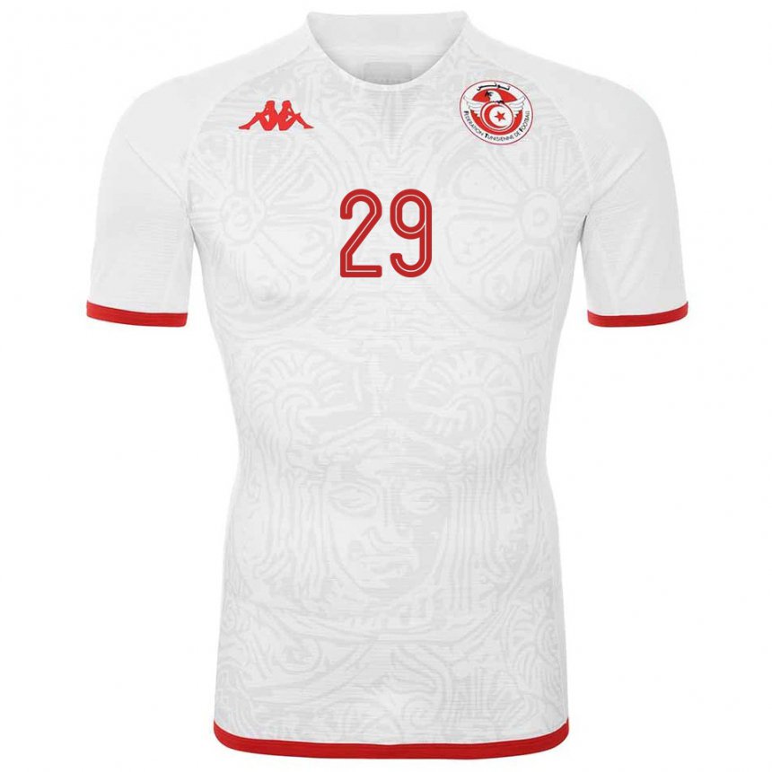 Criança Camisola Tunisiana Sayfallah Ltaief #29 Branco Alternativa 22-24 Camisa