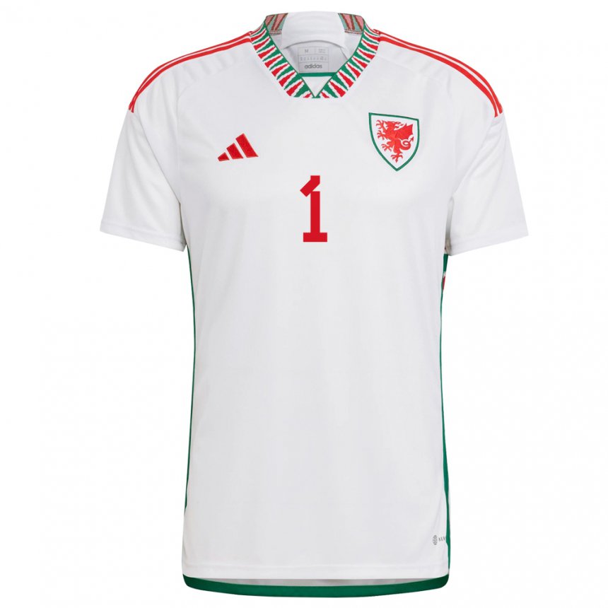 Criança Camisola Galesa Wayne Hennessey #1 Branco Alternativa 22-24 Camisa