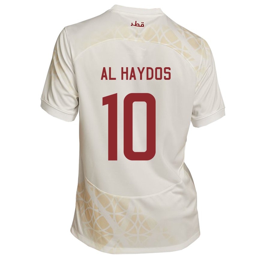 Criança Camisola Catari Hasan Al Haydos #10 Bege Dourado Alternativa 22-24 Camisa