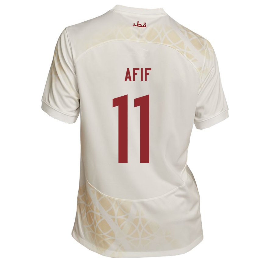 Criança Camisola Catari Akram Afif #11 Bege Dourado Alternativa 22-24 Camisa