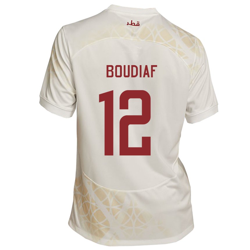 Criança Camisola Catari Karim Boudiaf #12 Bege Dourado Alternativa 22-24 Camisa