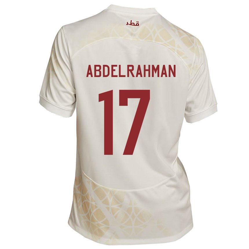 Criança Camisola Catari Abdelrahman Fahmi Moustafa #17 Bege Dourado Alternativa 22-24 Camisa