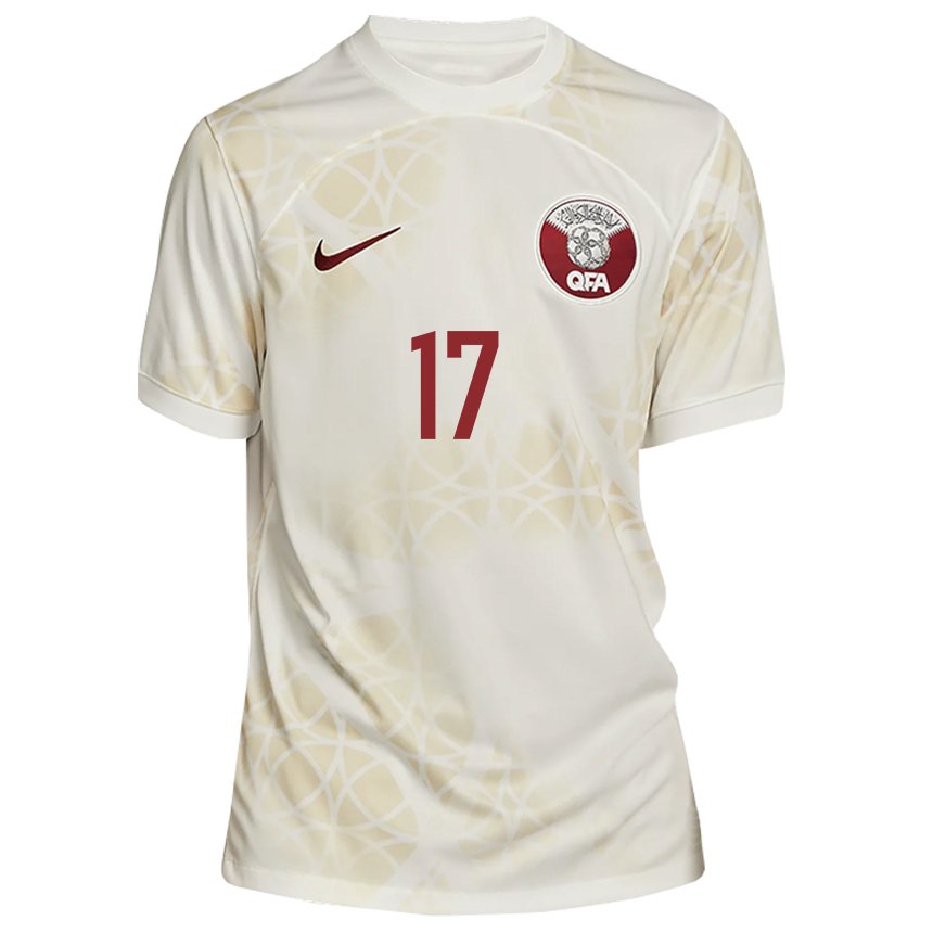 Criança Camisola Catari Abdelrahman Fahmi Moustafa #17 Bege Dourado Alternativa 22-24 Camisa