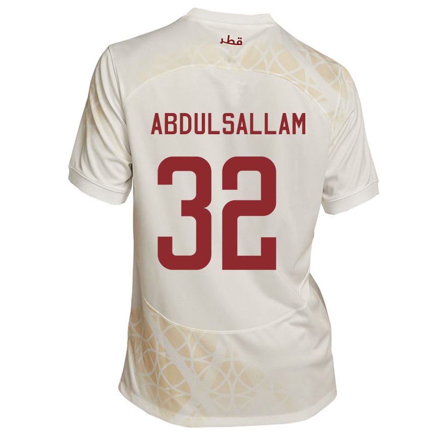 Criança Camisola Catari Jassem Gaber Abdulsallam #32 Bege Dourado Alternativa 22-24 Camisa