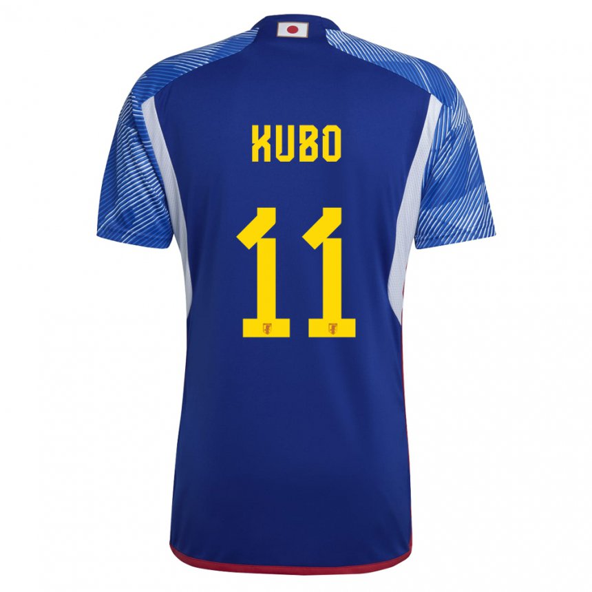 Homem Camisola Japonesa Takefusa Kubo #11 Azul Real Principal 22-24 Camisa