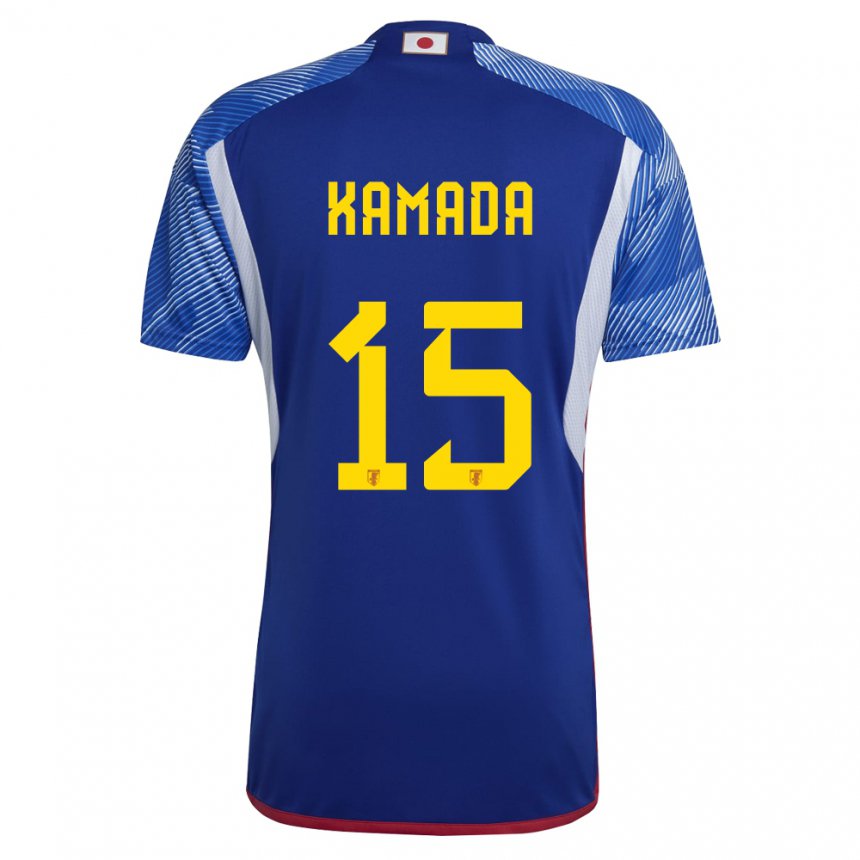 Homem Camisola Japonesa Daichi Kamada #15 Azul Real Principal 22-24 Camisa